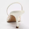 TRAF Woman Vintage Embroidered High Heels White Pointed Toe Stiletto High Heels Pumps Autumn Elegant Female Slingback High Heels 5