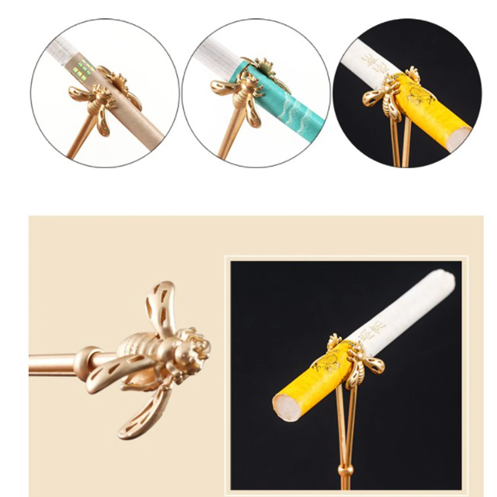 Blunt Holder Elegant Bee Cigaret Holder Ring For Women Adjustable Handmade  Free Your Hands Smoker Blunt