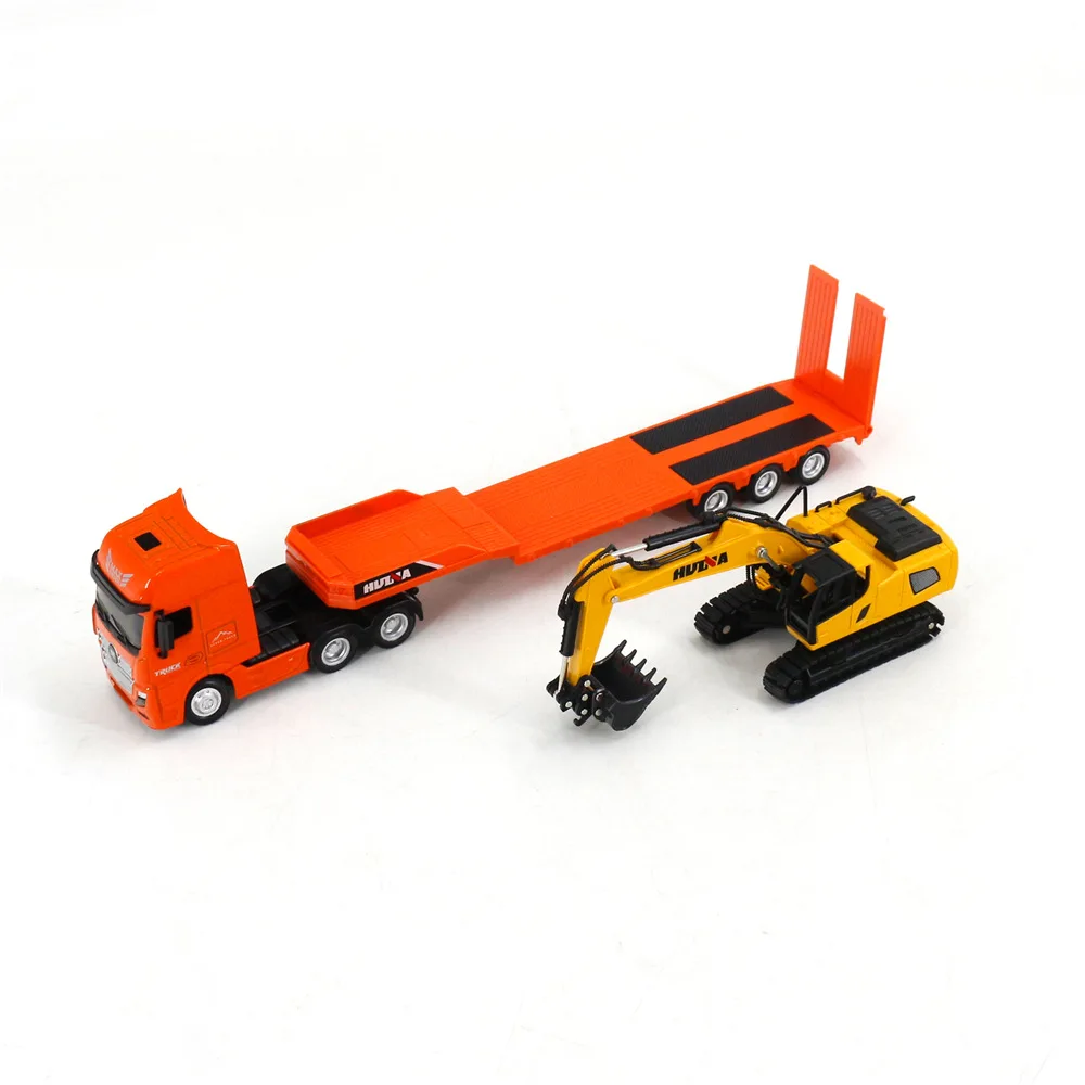 Huina 1319 New Excavator Nine-channel Remote Control Flat Trailer 1:24 Simulation Engineering Car Children's Birthday Gift Toys 2