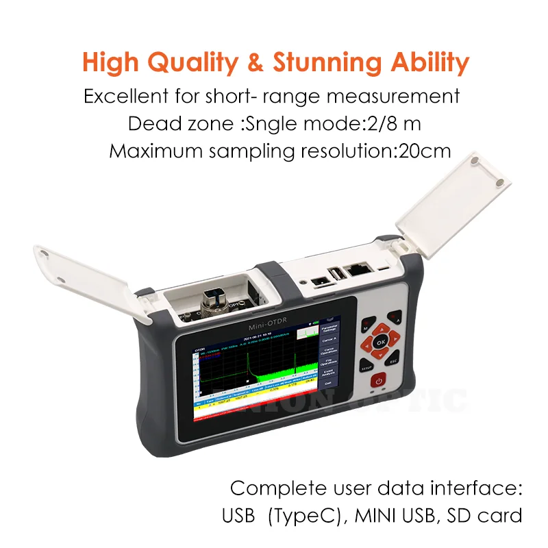 Free Shipping Mini OTDR 26/24dB Active Live Fiber Optic Reflectometer Touch Screen VFL OLS OPM Event Map Ethernet Cable Tester