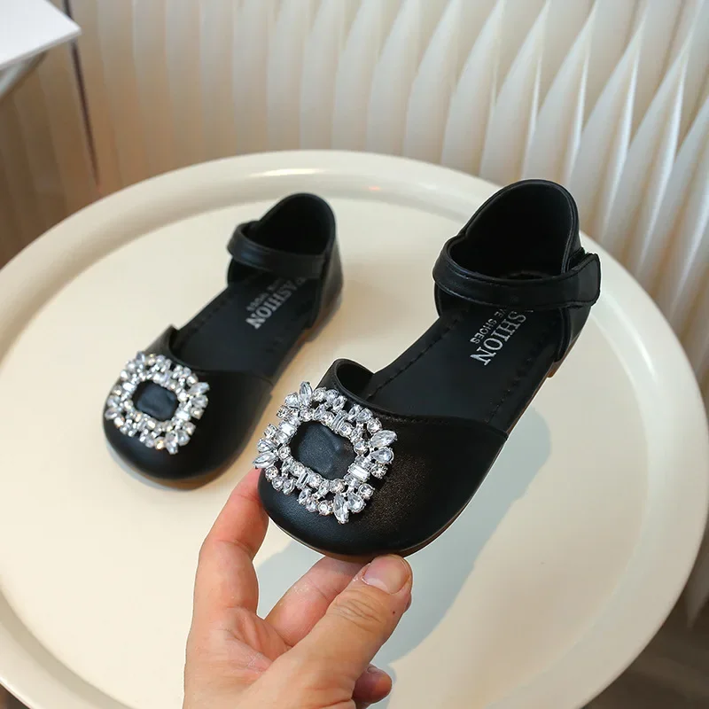 Girls Summer Sandals with Rhinestone Buckle for Kids