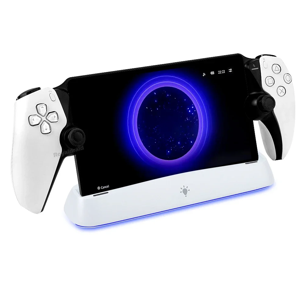 RGB 조명이 있는 충전 스탠드 스테이션, 플레이스테이션 포털 PS5 포털용 충전 케이블이 포함된 휴대용 충전 도크 스테이션