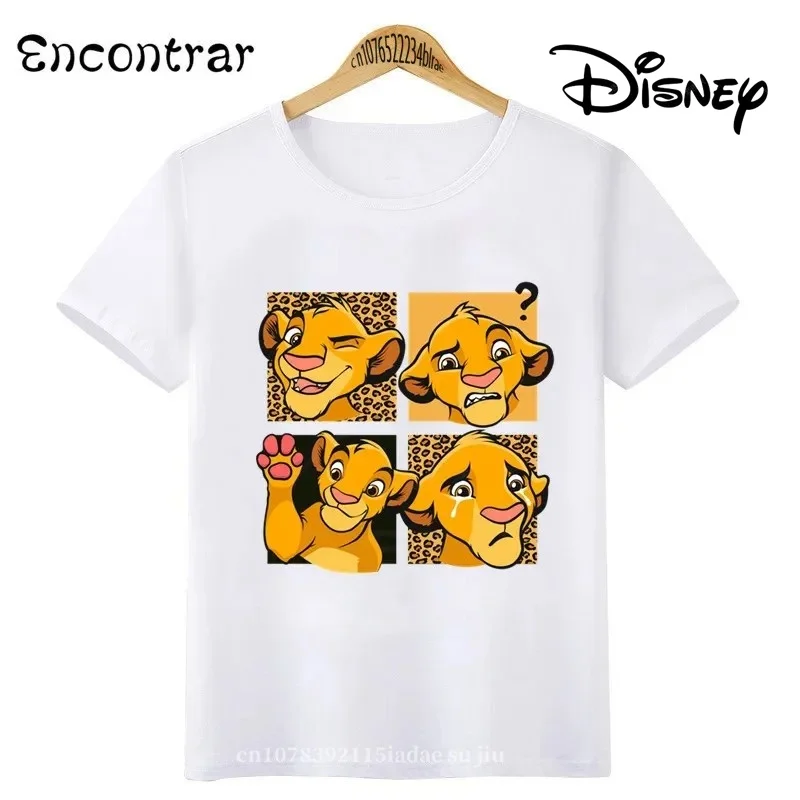 Trendy Brand Kids T-shirt The Lion King Cute Simba Print Girls Clothes Baby Boys Short Sleeve T Shirt Funny Children Clothing, 4