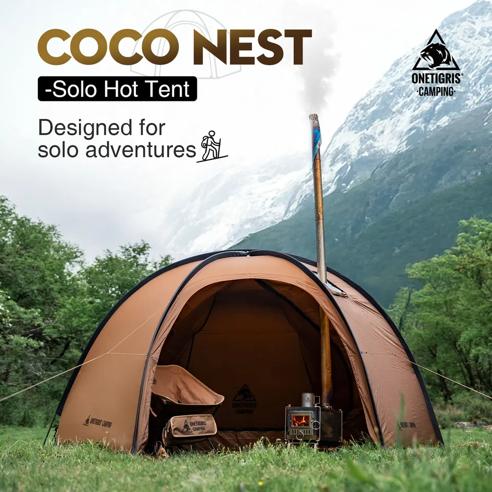 Tienda Campaña Tipi OneTigris Tienda De Campaña Tipo Tipi OneTigris Para 4-6 Personas - Impermeable 3000mm, Con Chimenea Para Estufa, Ideal Para Camping Invernal O Familiar Camping Familiar Impermeable 3000mm
