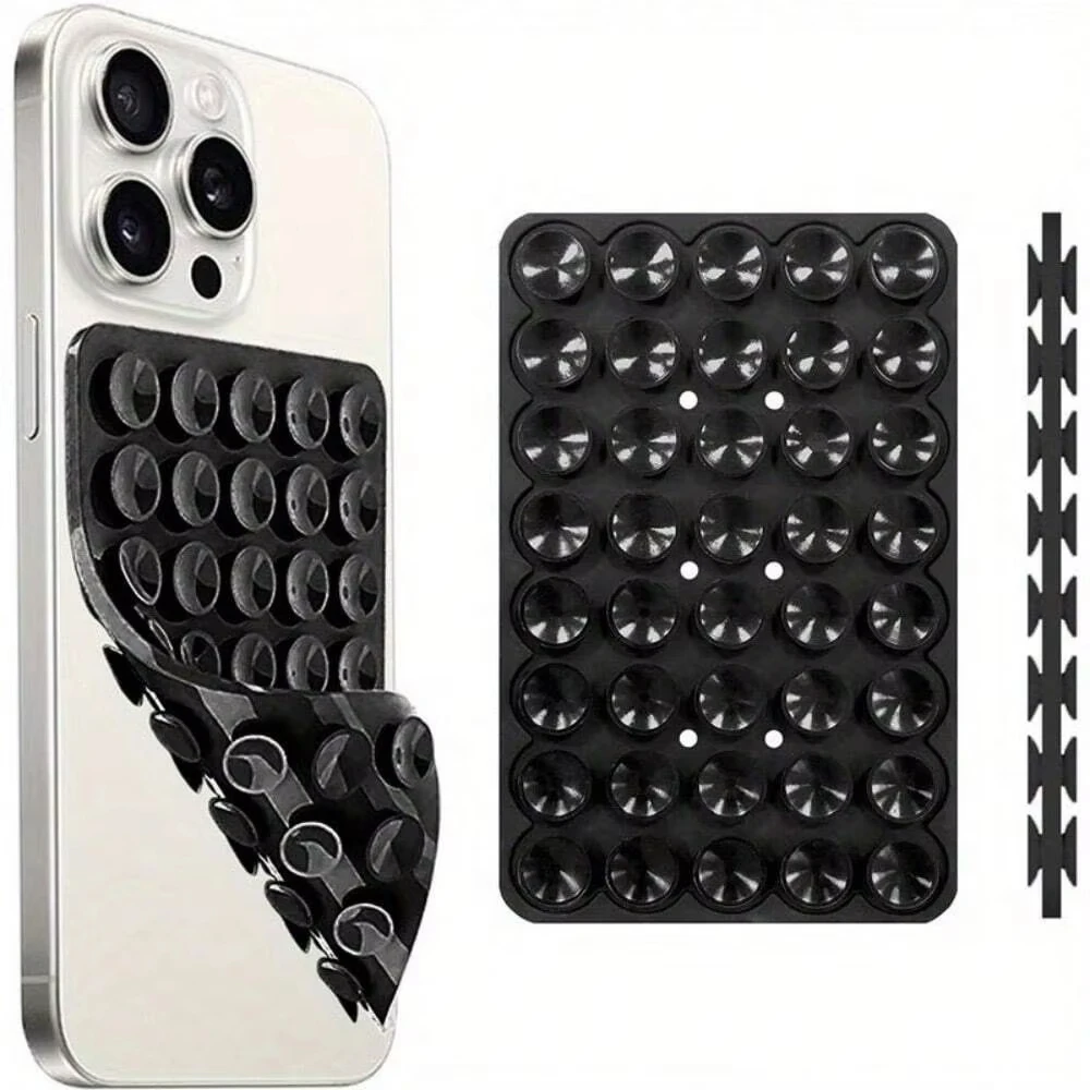 Silicone Suction Cup Phone Mount Hands-Free Mobile Stand Airplane Travel Essential Compatible With Any Smartphone For Selfies