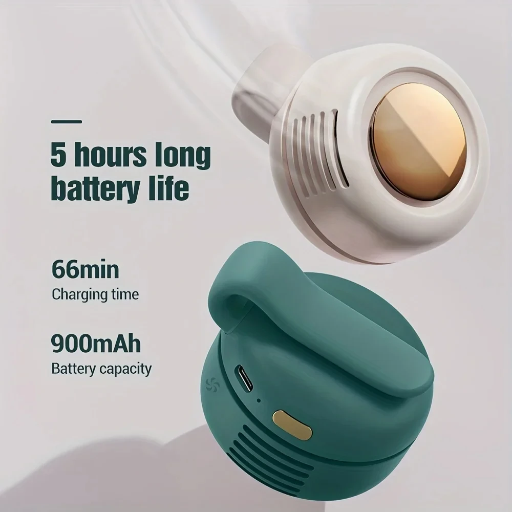 휴대용 버튼 디자인 USB 충전이있는 회오리 바람 잎없는 팬 가정 및 야외 여행을위한 침묵 휴대용 미니 팬