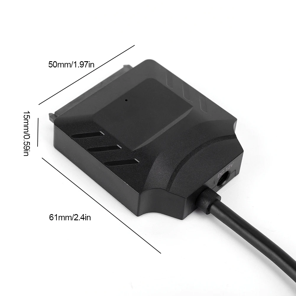 Sata to USB 3.0 어댑터 케이블, 지지대 22 핀 외장 하드 드라이브 변환기, 12V, 2.5 3.5 인치 HDD/SSD 하드 드라이브 디스크용
