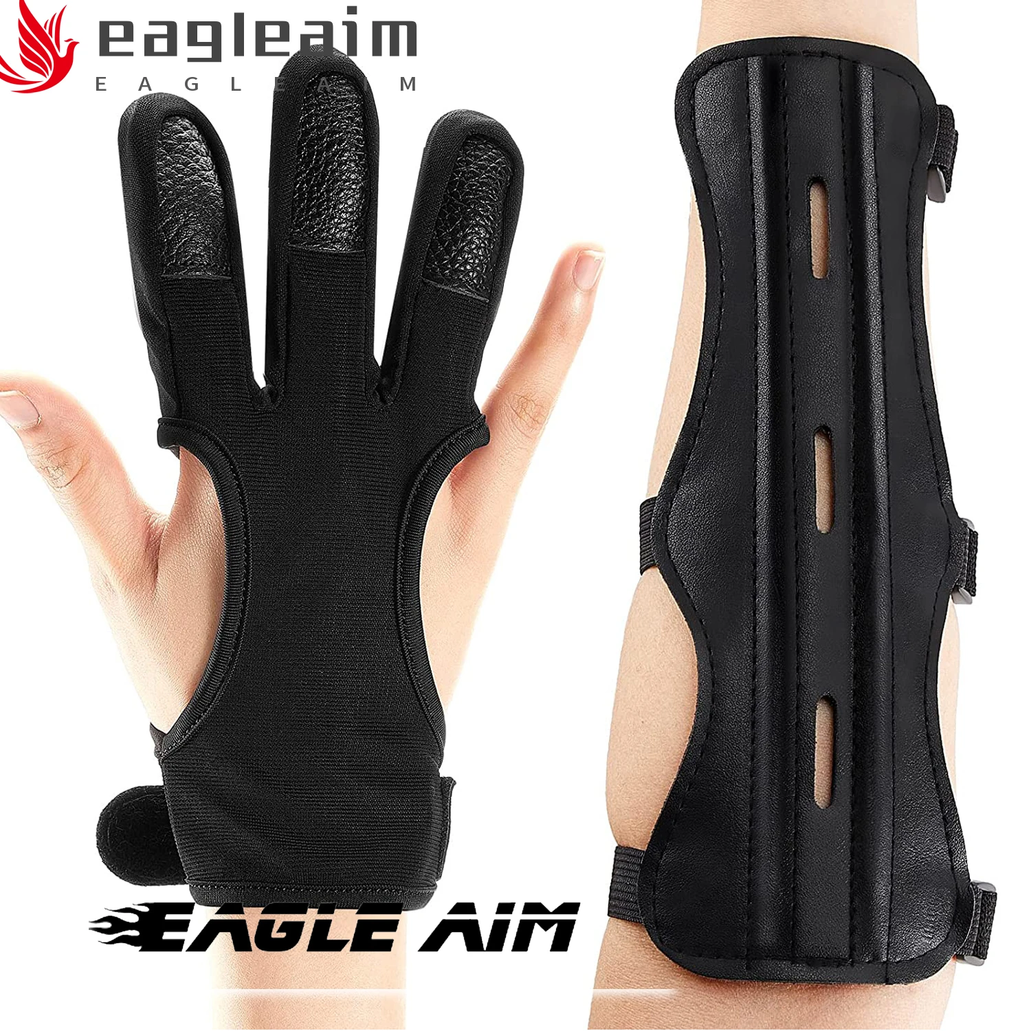 

Archery Arm Guard Archery Glove Youth Kit Guard Leather Archery 3 Finger Archery Finger Tab Bow Finger Guard Hunting Shooti