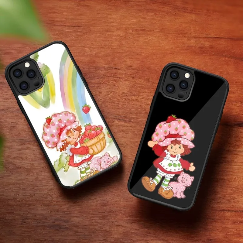Custodia Per Telefono Vintage Strawberry Shortcake Girl Per Iphone 14 13 Pro Max 12 11 Mini 7 8 6 Plus Se Xr X Xs 2020 Shell Pc + Tpu Cover