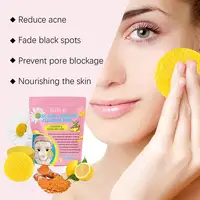 Coussinets nettoyants exfoliants pour le visage, curcuma, acide kojique, citron, nettoyage en profondeur de la peau, éclaircissant, coton, soins pour la peau 2