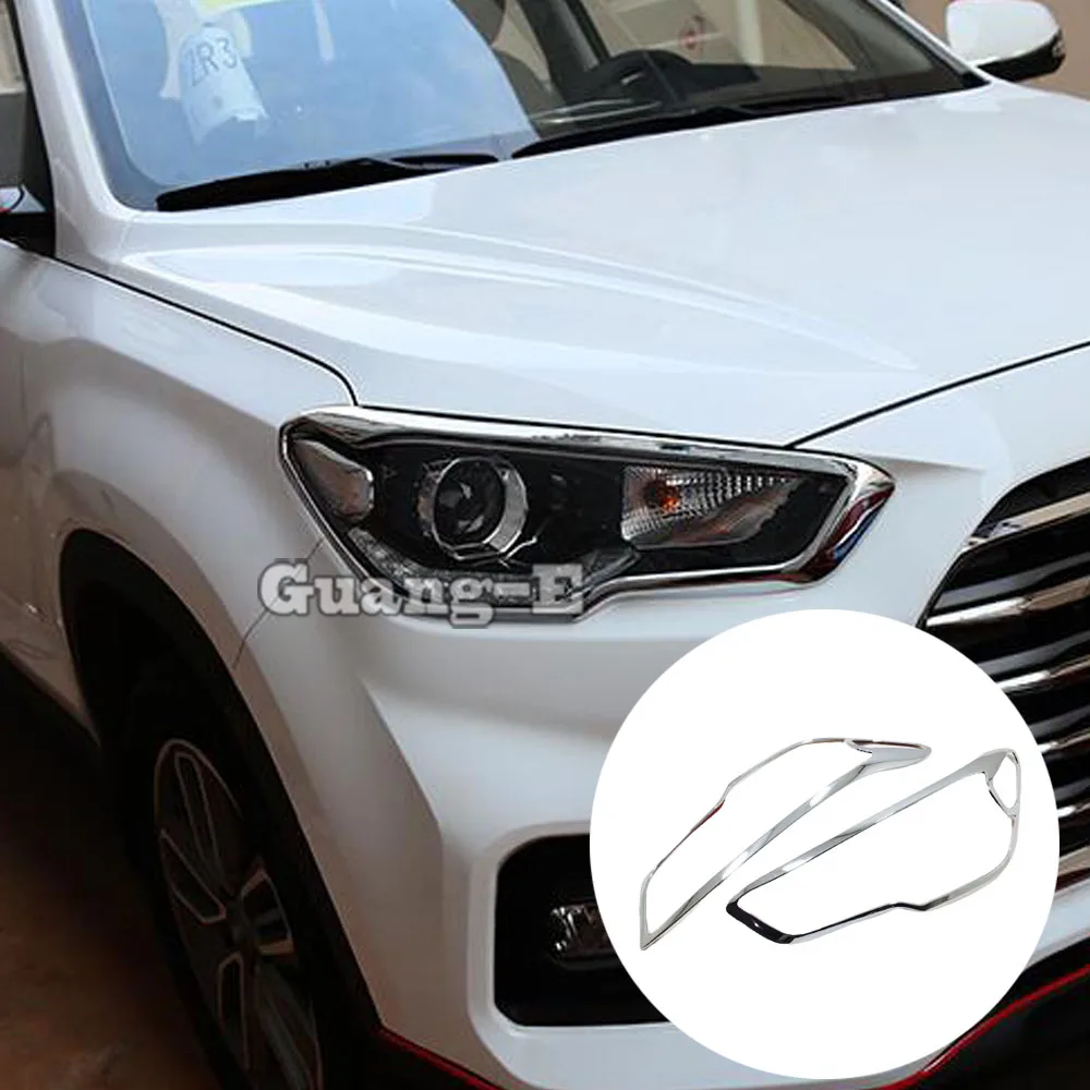 

ABS Plastic Car Headlight Cover Trim Decoration Trim Strips Eyebrow Exterior Accessories 2PCs For Hyundai IX35 2018 2019 2020