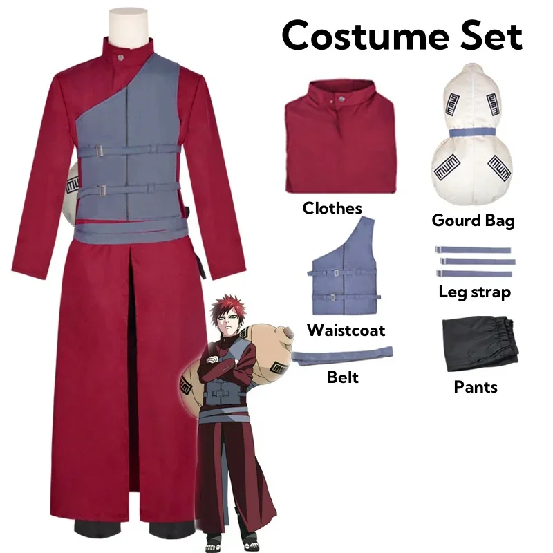 Naruto: Gaara | Fifth Kazekage Robe Cosplay Costume Set 30 Naruto Gaara Fifth Kazekage Robe Cosplay Costume