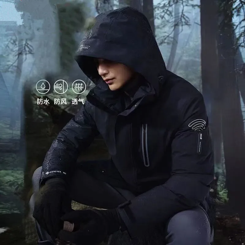 

Winter Large Goose Down Men's Down Jacket Outdoor Cold Windproof Thickened Jacket Mid-length Warm and Cold-proof Clothing Coat