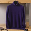 Men's Turtleneck 100% Mink Cashmere Sweater Men 2023 Autumn and Winter Large Size Loose Knitted Sweater Keep Warm Top Men Jumper 2