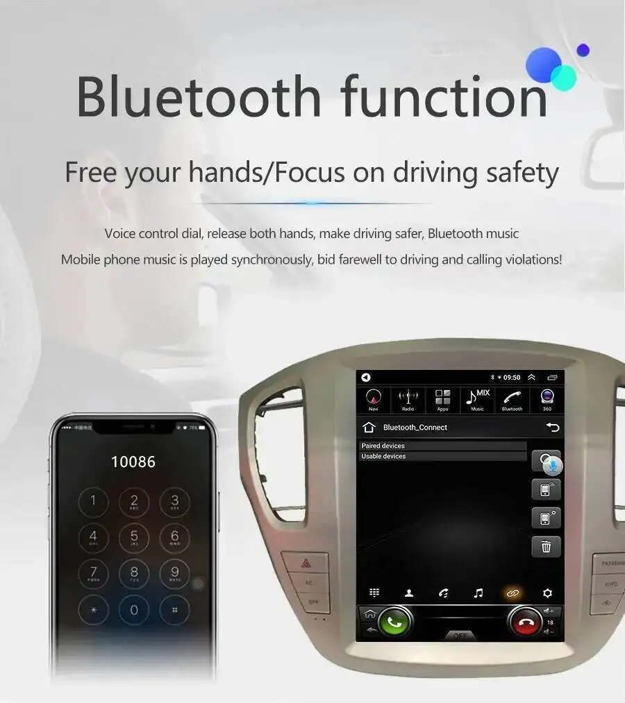 Black Color Car Multimedia Player For Toyota Highlander Kluger 2001-2007 4G WiFi