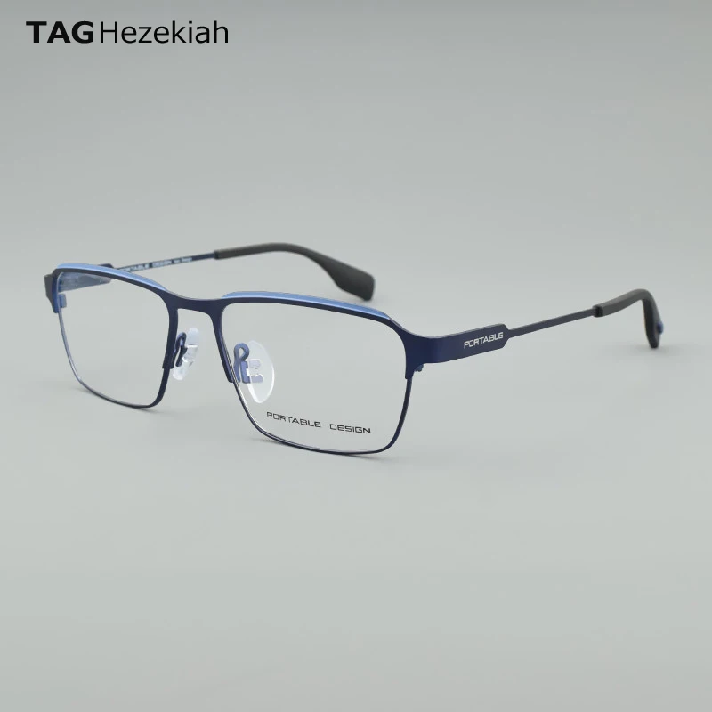 

2024 Titanium Alloy Glasses Frame Men Square Myopia Prescription Eyeglasses Frames full frame frame Optical Male Eyewear 9802