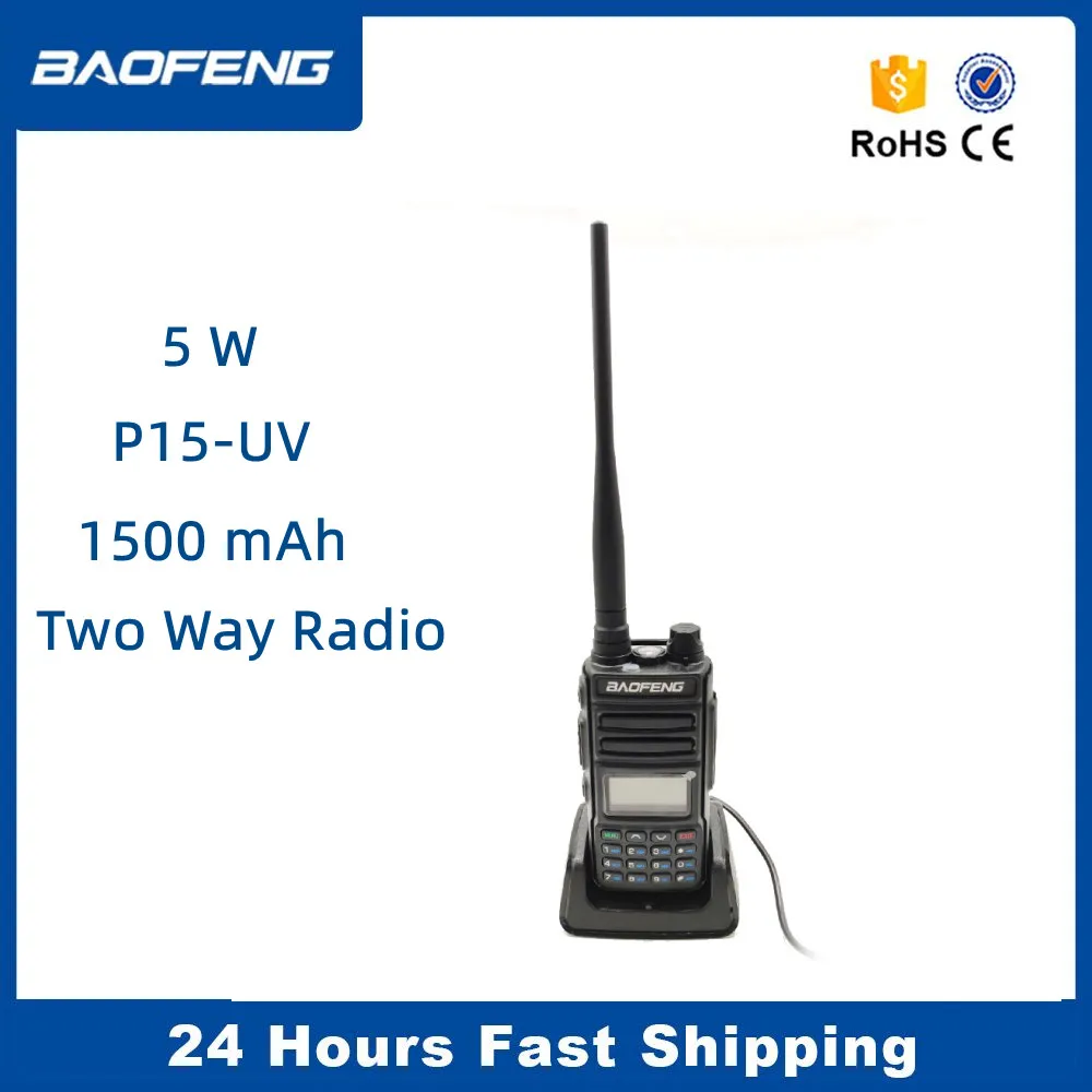 2024 Baofeng P15Uv Walkie Talkie A Lungo Raggio Cb Portatile Dual Band Uhf Vhf Ricetrasmettitore Fm Radioamatori Bidirezionale Pofung P15Uv Type-C