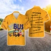 School Bus 3D Printed Shirts For Men Clothes Cartoon Car Driver Graphic Beach Shirt Funny Gift Aloha Lapel Blouse Hawaiian Tops 2