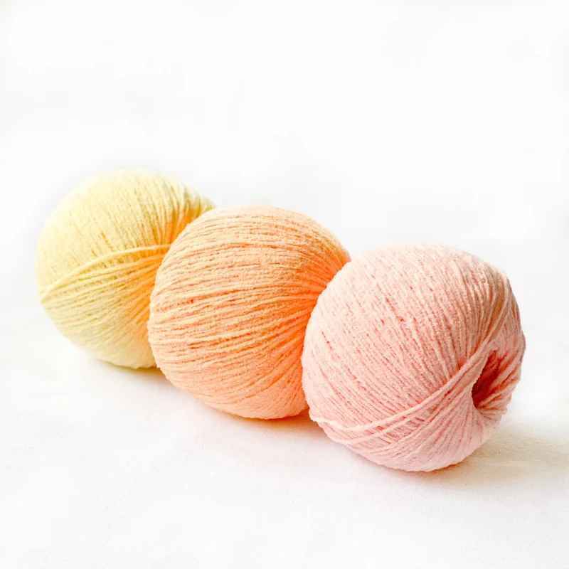 2mm Fluffy Cotton Fine Chenille Matte 50g DIY Hand Crochet Doll Knitting Doll Edelweiss Gold Velvet Wool Knitting Sweater Shoes 4