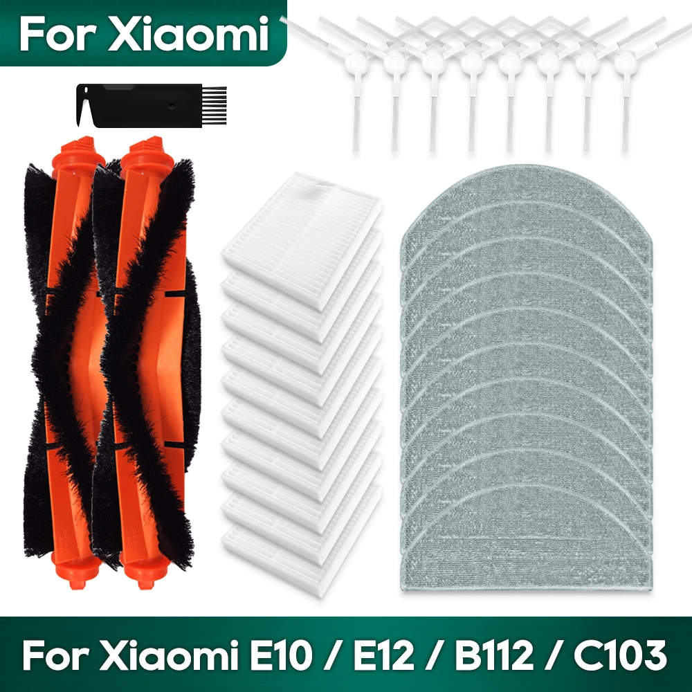

Compatible For Xiaomi 샤오미 E10 / E12 / C103 / B112 Spare Part Replacement Accessories Roller Side Brush Hepa Filter Mop Cloths