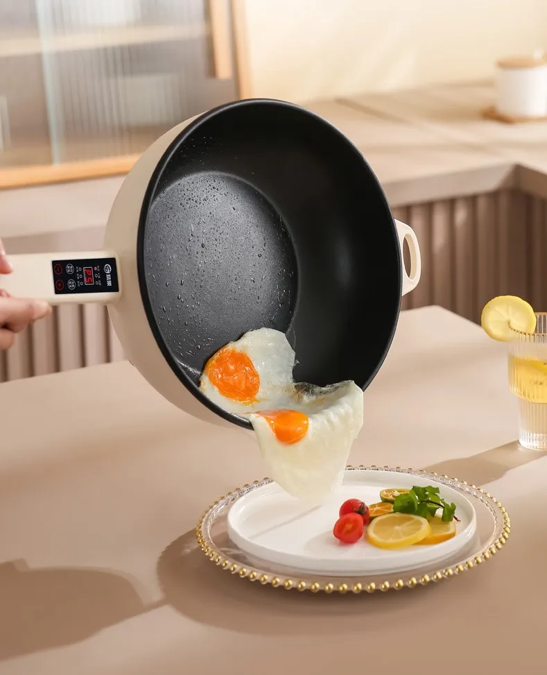 Factory Oem Odm 1.5l 3l 4l Touch Screen Multipurpose Reservation Fry Pan Egg Boiler Non-stick Cooking Pot Electric Frying Pan 5