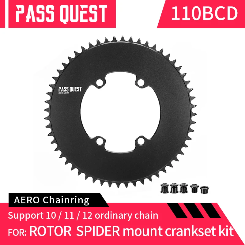 

PASS QUEST ROTOR bicycle crankset closed 110BCD 40T-60T narrow and wide crankset for ROTOR ALDUH series cranks
