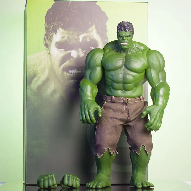 thumbnail image 1 of Figura de acción de anime de Marvel Hulk, figuras grandes de mano, muñecos, modelos de personajes, adornos de escritorio, juguetes de colección, regalos de Navidad, 1 of 5
