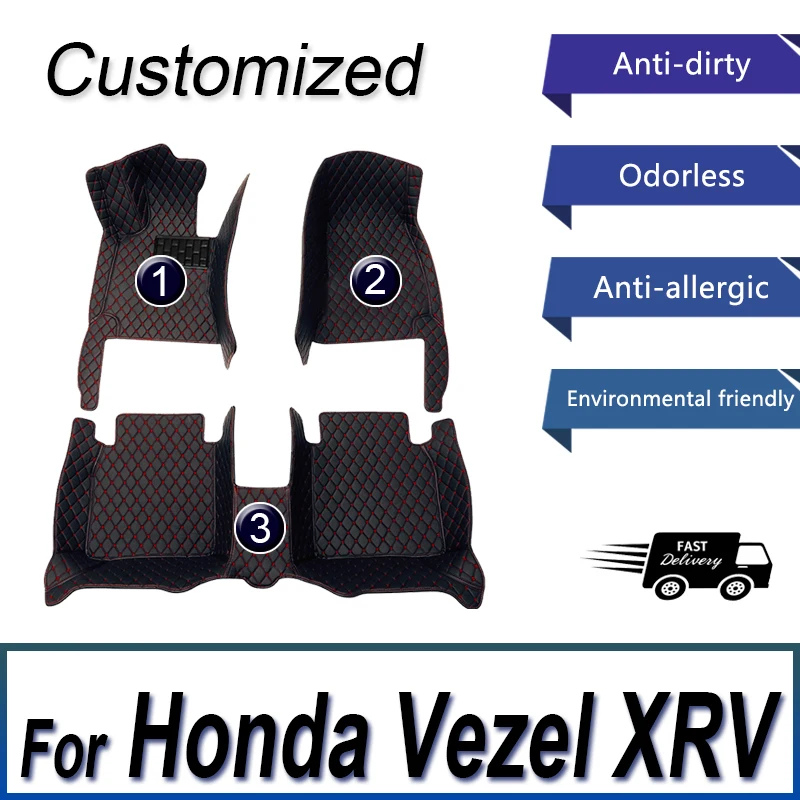 

For Honda Vezel XRV HRV 2022 2021 2020 2019 2018 2017 2016 2015 Car Floor Mats Carpets Styling Covers Auto Accessories Foot Rugs