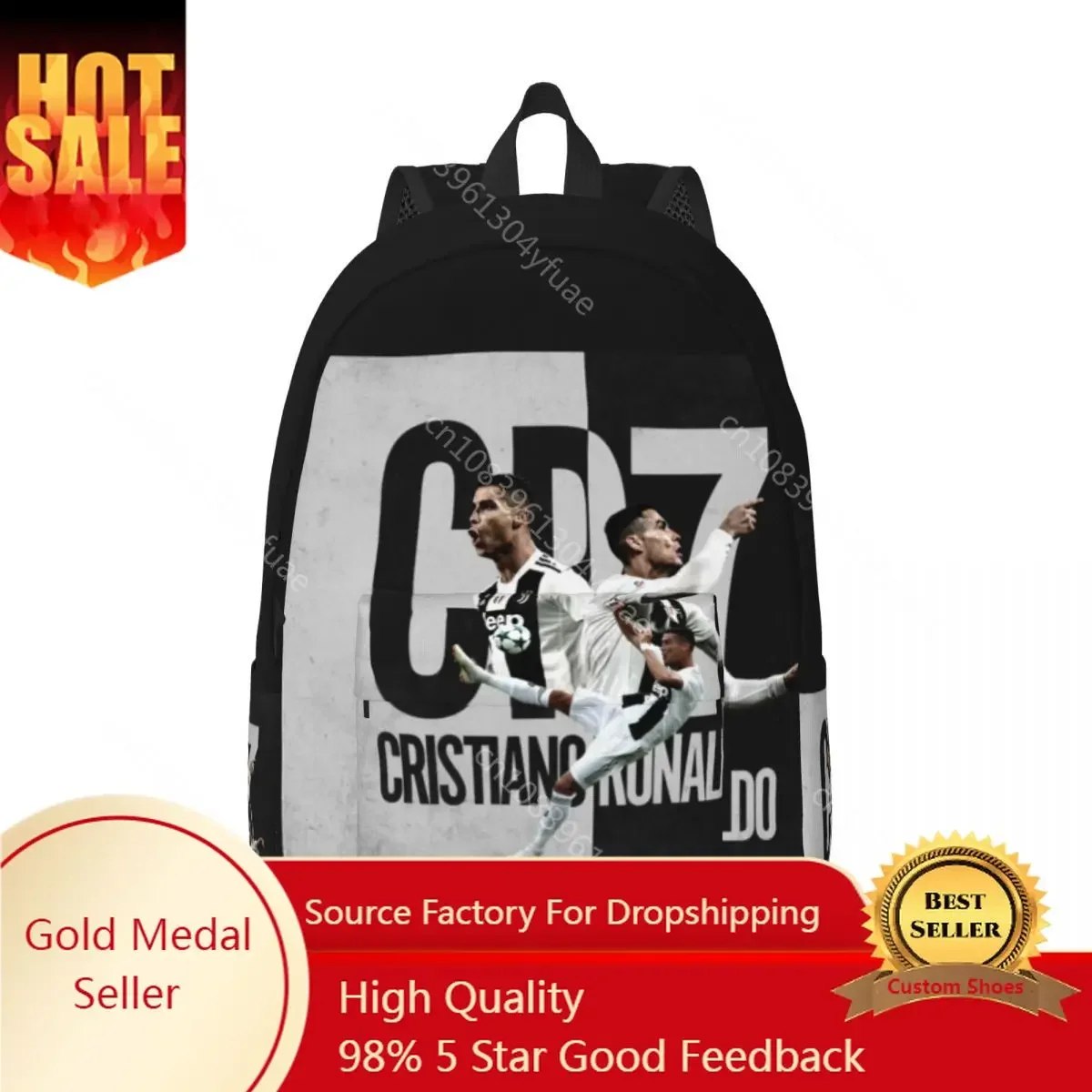 

CR7 Football Star C-Cristianos Backpack R-Ronaldos Women Men Polyester University Backpacks Big Style High School Bags Rucksack