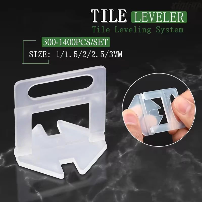 Tile Leveling System 300-1400Pcs DIY Tiles Leveler Spacers Construction Tools for Wall Floor Ceramic Tile Laying Leveling Clips