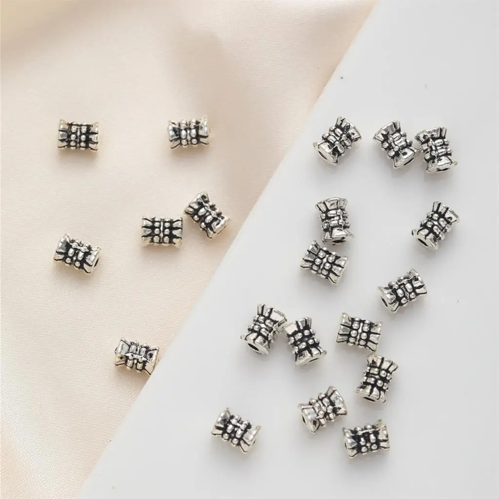 

20pcs retro accessories, ancient silver straight tube beaded DIY jewelry accessories