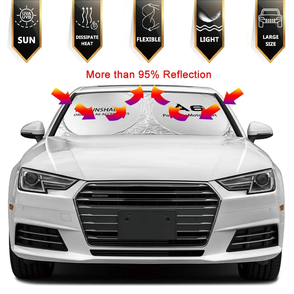 Auto Windshield Sunshade Cover Anti UV Car Accessories For Audi A3 8P S3 A4 B8 B6 A6 C5 Q3 Q5 R8 RS Q7 Q2 Q8 TTS S5 S6 S7 S8 windshield sunshade car sunshade windshield sun shade