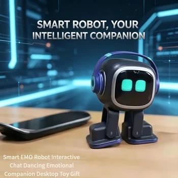 Robot EMO multifunzionale, intelligente, interattivo, parlante e danzante, giocattolo compagno emotivo per decorazione domestica e regalo.