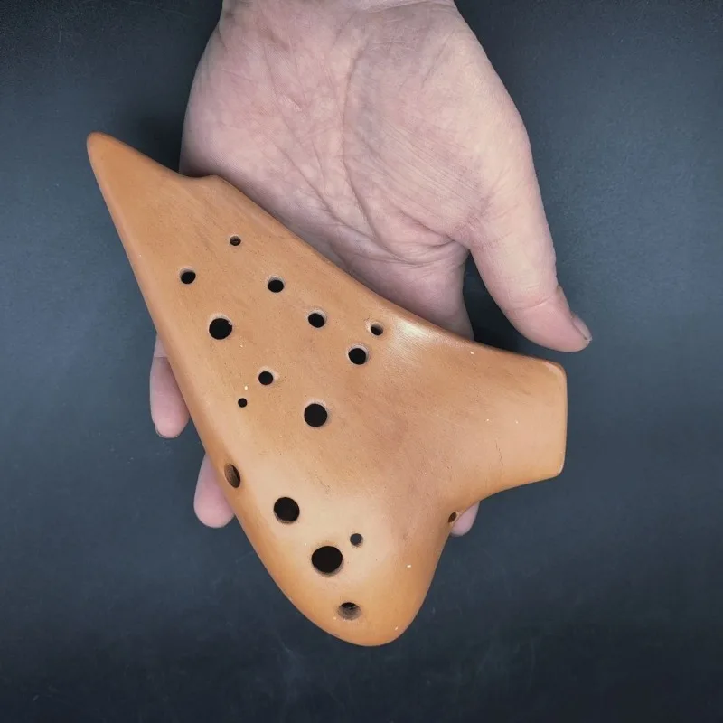 Double Pipe Red Pottery AC Flute Ocarina Clay Musical Instrument Beginner Professional Students