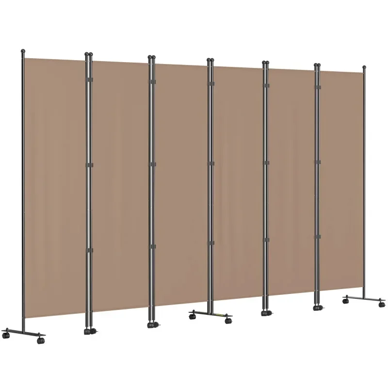 

6 Panel Office Partition 6 Ft Tall Room Divider Freestanding & Folding Privacy Screen 121"W X 14"D X 73"H