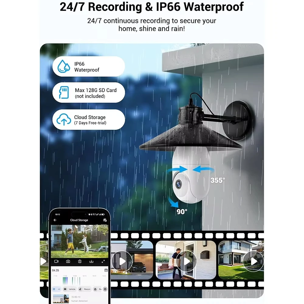2MP Tuya Wifi IP ī޶ 5G PTZ  ī޶ Ʈ Ȩ ڵ  ߿    WIFI   