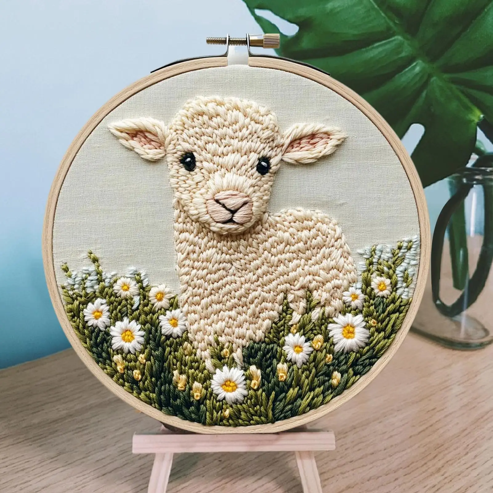 Punch Needle Kit for Beginners DIY Punch Needle Kits Hoop Embroidery Kit for AdultsStarter Craft Set Festival Gift