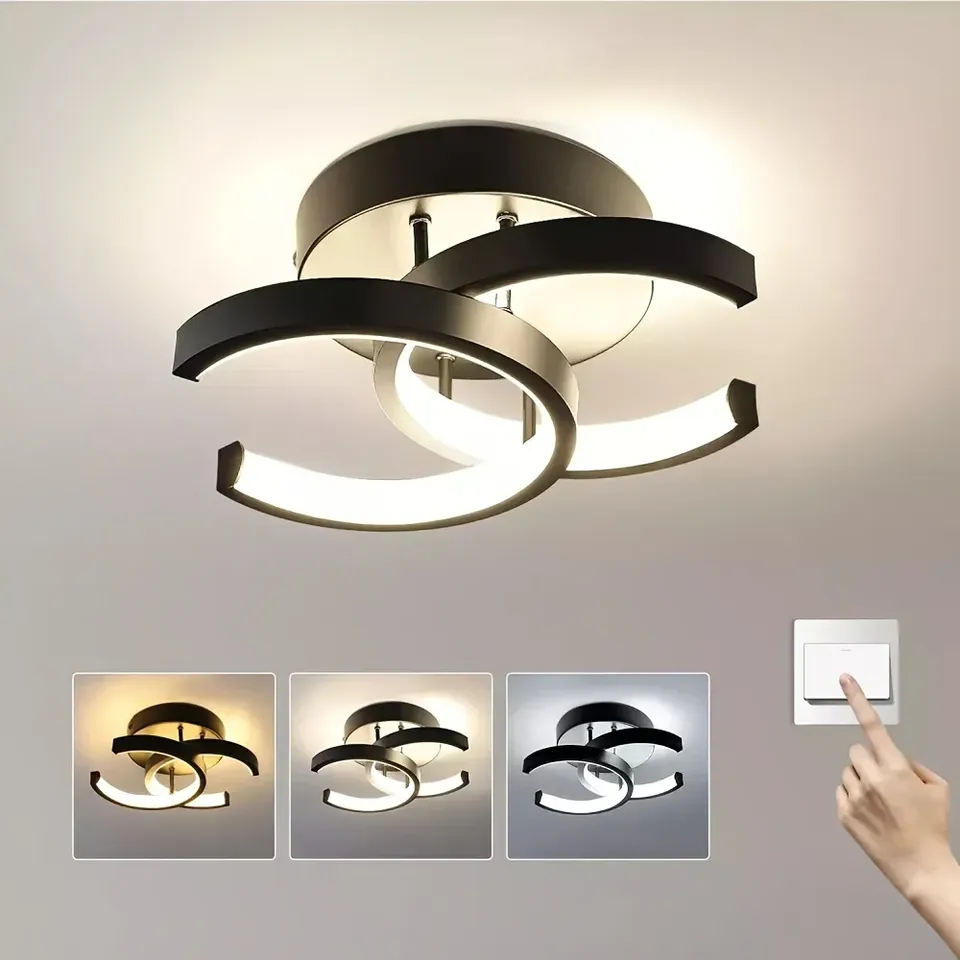 LED Modern Creative Ceiling Light 3color dimming Small Flush 85-260V Bedroom Living Room Kitchen Hallway balcony Ceiling Lamp