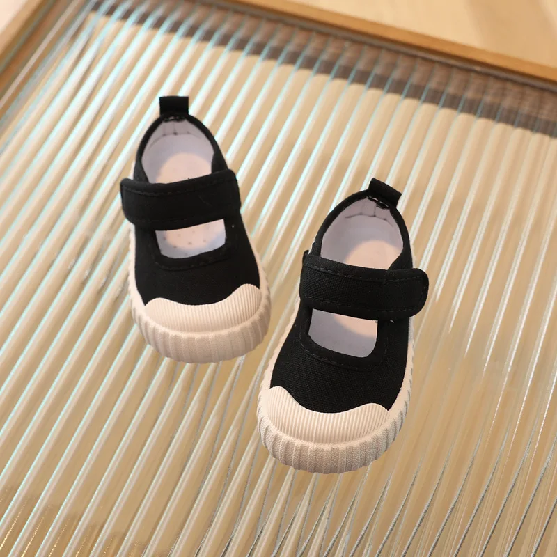 2023 Shallow Mouth Sneakers Girls' Shoes Canvas Shoes Autumn Children's Shoe for Girl Kindergarten Princess Shoes Soft Kid Shoes 2
