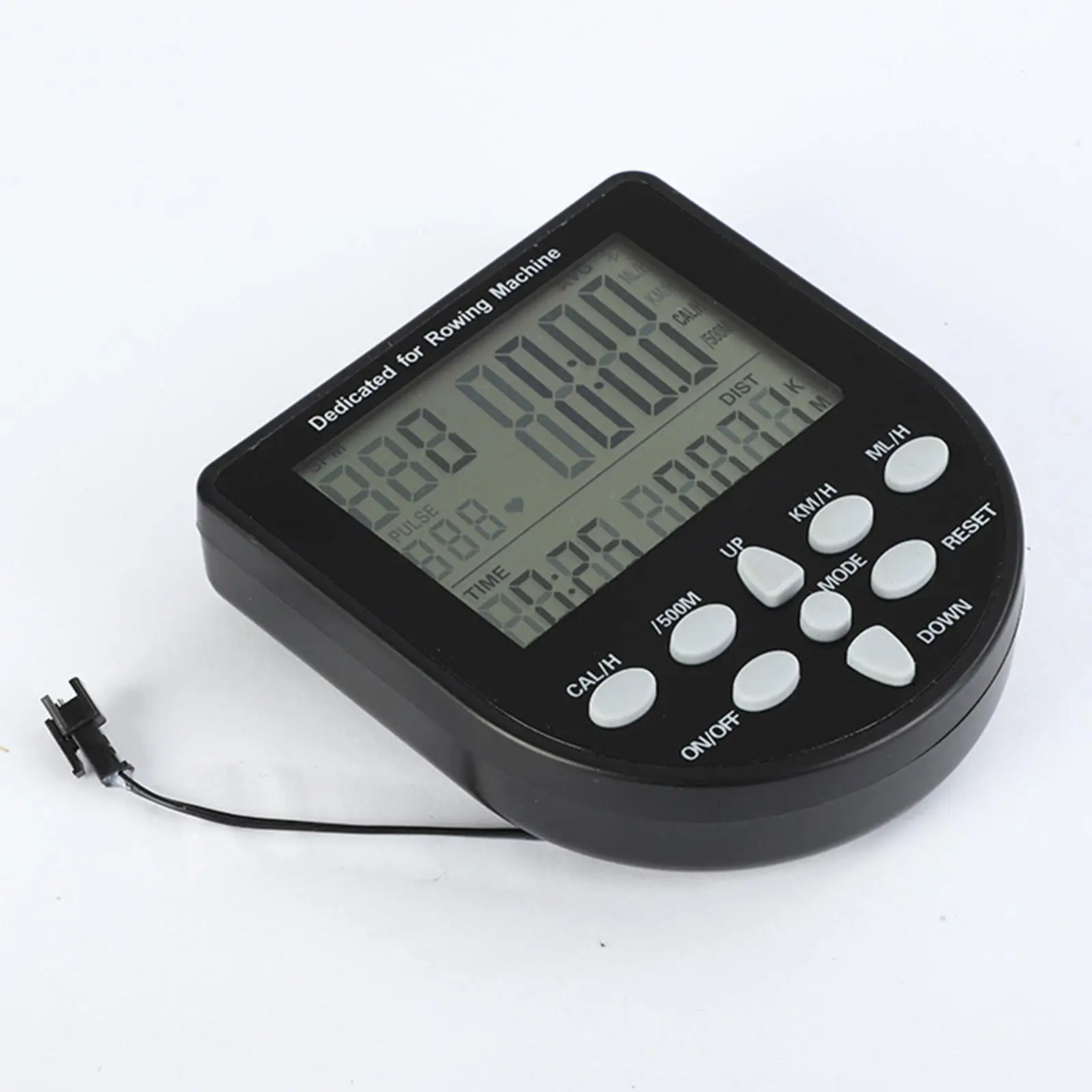 Rowing Machine Counter Lightweight Multifunctional Universal Monitor for RPM Mileage Distance Display Heart Rate Stationary Bike