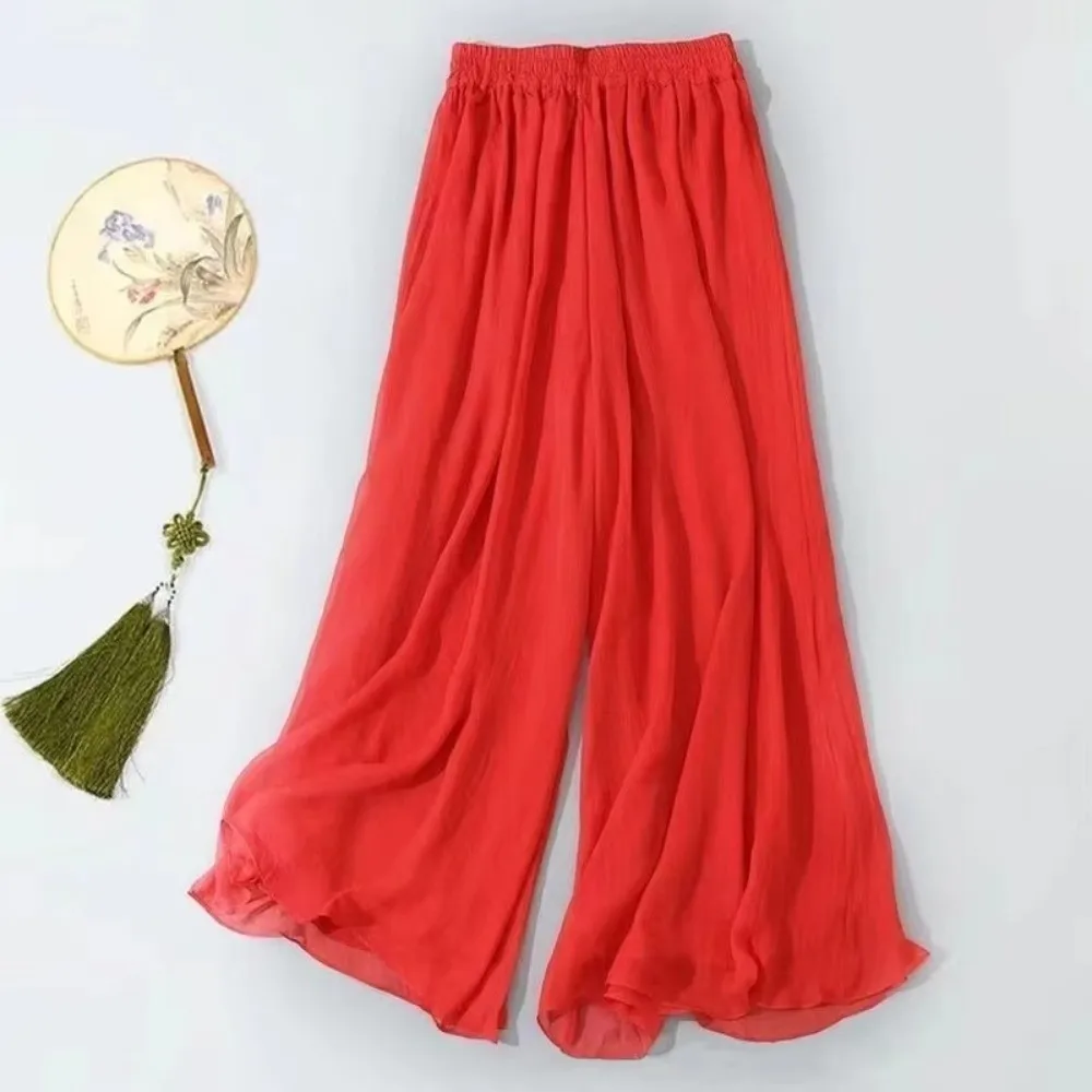 Modische Chiffon-Tanzhose, lockere Yoga-Hose mit elastischem Bund, klassischer Tanz, elegante Fitness-Hose, Tanz – Detail 6