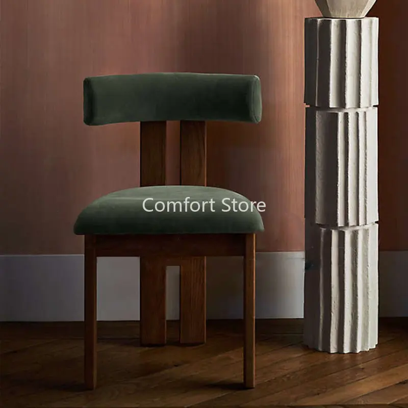 

Wooden Kitchen Bedroom Dining Chairs Nordic Designer Velvet Dresser Chair Ergonomic Modern Luxury Stuhl Home Furniture WKYZ
