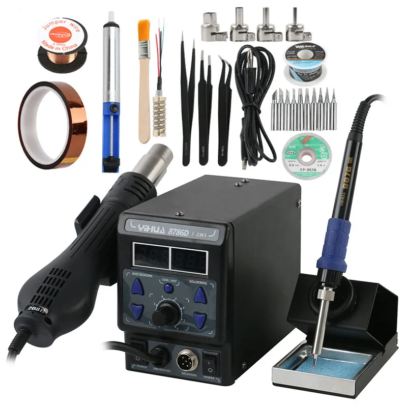 

YIHUA 8786DI Digital Hot Air Gun Soldering Station BGA Rework Station Soldering Iron BGA 700W For Phone CPU PCB Welding Repair
