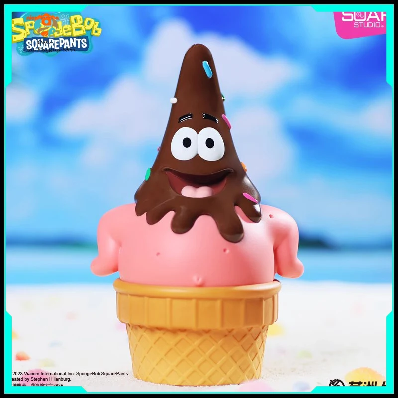

Original SpongeBob SquarePants Anime Figure Patrick Star Chocolate Waffles designer toy Room Decoration Christmas Free Gift