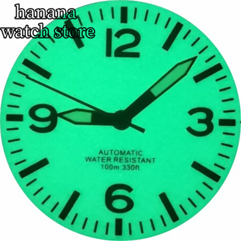 29mm Black and White Full Luminous Dial with Green Luminescence