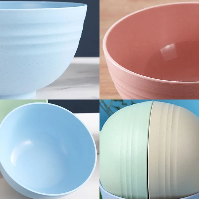 Eco-Friendly Unbreakable Wheat Straw Bowl Set - Cartoon Design Snack & Breakfast Dishes