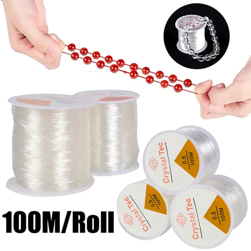 2pcs Transparent Elastic Bracelet String Cord For Jewelry Making