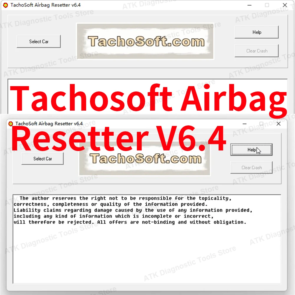 

Tachosoft Air bag Res-etter V6.4 для удаления данных о повреждениях с подушки безопасности ECU