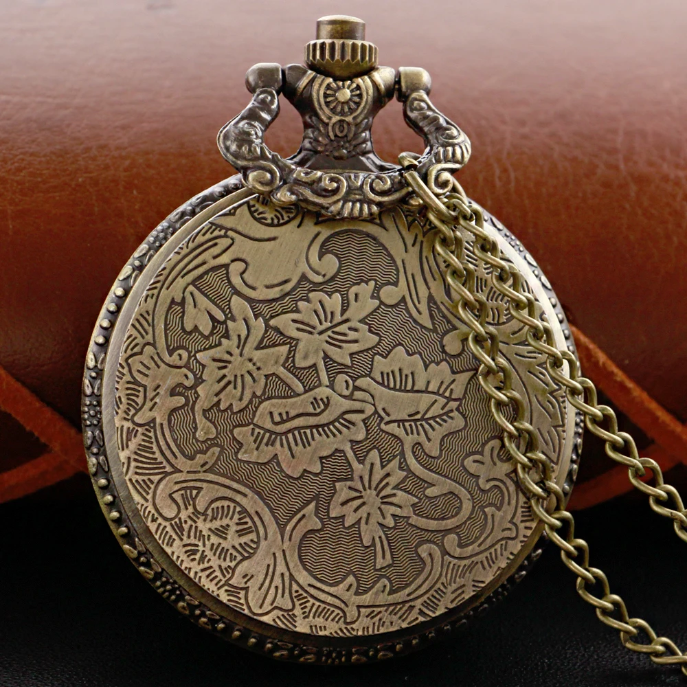 Vintage Wizardry School Pocket Watch Digital Pendant Chain Clock for Women and Men