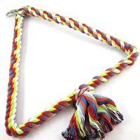 Big Size Parrot Toys Macaw Cage Climb Chew Bird Toys For Parrots Pet Bird Cotton Rope Triangle Swing Shape 2